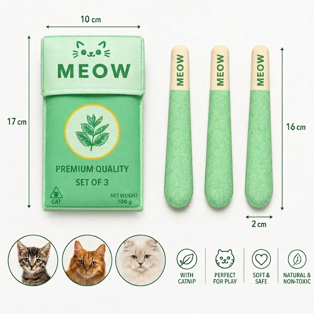 Purrette™ 3-Pack Catnip Chew Toys